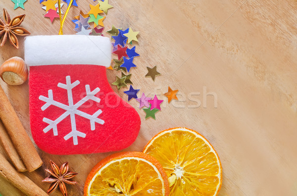 Aroma fűszer karácsony bor fa narancs Stock fotó © tycoon