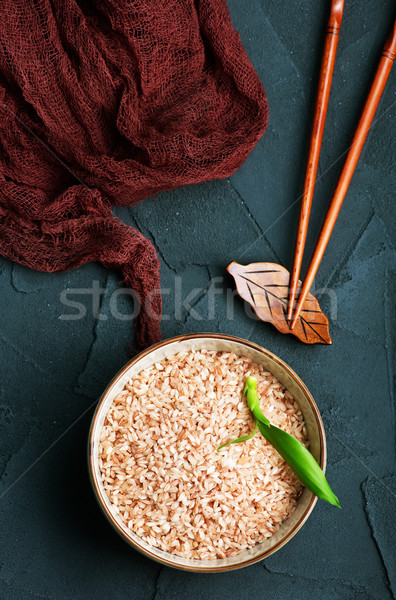 Arroz crudo rosa tazón mesa salud Foto stock © tycoon