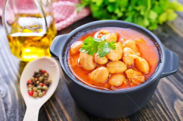 Foto stock: Sopa · de · frijol · color · pimienta · mexicano · vegetales · papa