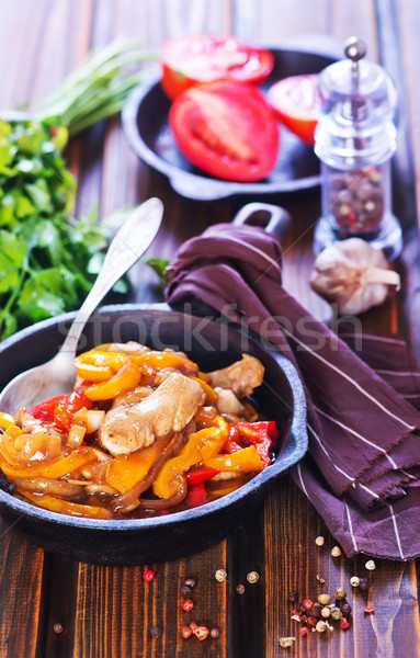 fried vegetables with meat Stock photo © tycoon