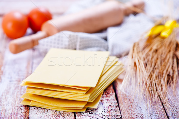 Foto d'archivio: Lasagna · bianco · tavola · sfondo · pasta · piatto