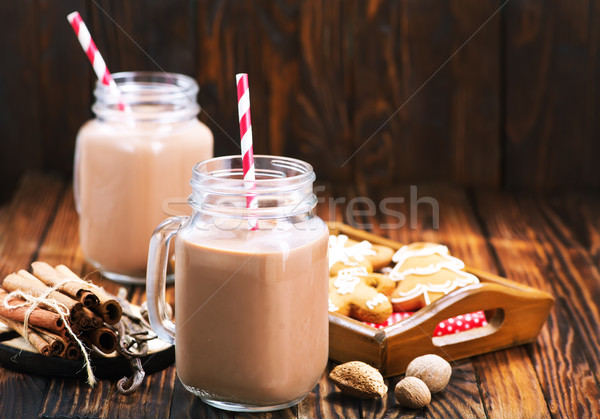 пить стекла таблице продовольствие древесины шоколадом Сток-фото © tycoon