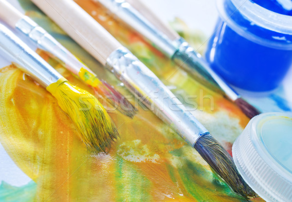 Malen home Kunst grünen blau Regenbogen Stock foto © tycoon
