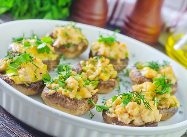 Foto stock: Setas · queso · cocina · cena · placa · almuerzo