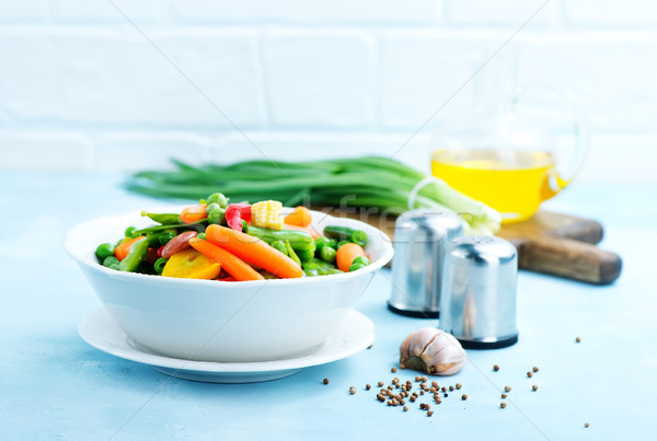 Mischung Gemüse Schüssel Tabelle Essen orange Stock foto © tycoon
