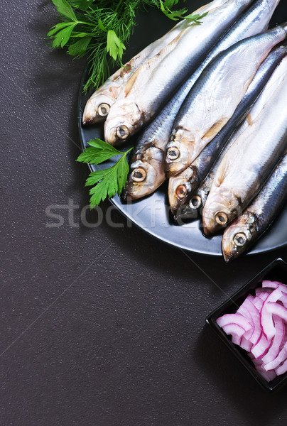 рыбы соль Spice черный пластина продовольствие Сток-фото © tycoon