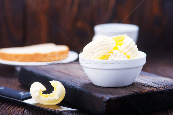 バター プレート 表 黒 暗い 料理 ストックフォト © tycoon
