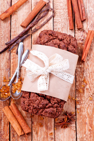 Pastel de chocolate especias mesa alimentos fiesta fondo Foto stock © tycoon