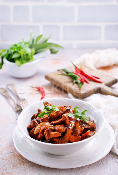 fried mushrooms with vegetables Stock photo © tycoon