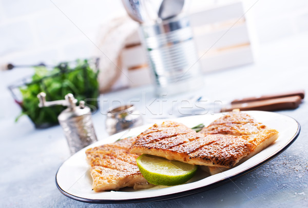 fried fish on plate Stock photo © tycoon