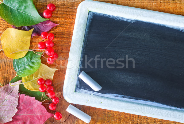 Toamnă culoare frunze tabel şcoală Imagine de stoc © tycoon