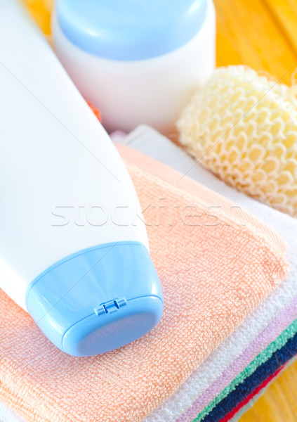 shampoo, body wash and towels Stock photo © tycoon