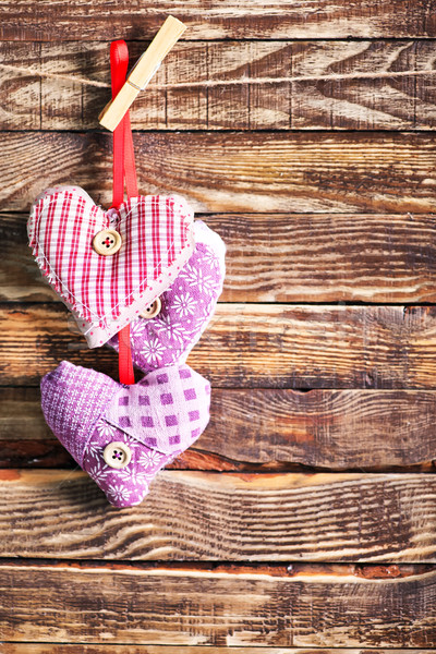 Cuori colore tessili legno amore cuore Foto d'archivio © tycoon