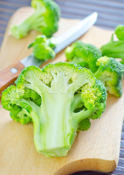 Broccoli voedsel mes markt kleur hoofd Stockfoto © tycoon