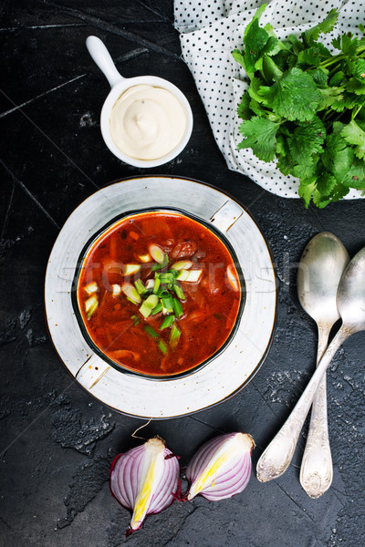 Traditional Ukrainian Russian borscht  Stock photo © tycoon