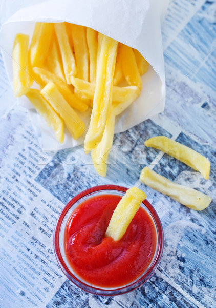 Krumpli ketchup papír étel főzés gyors Stock fotó © tycoon