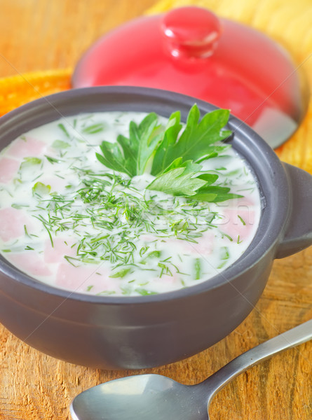 Zimno zupa liści zielone jedzenie płynnych Zdjęcia stock © tycoon