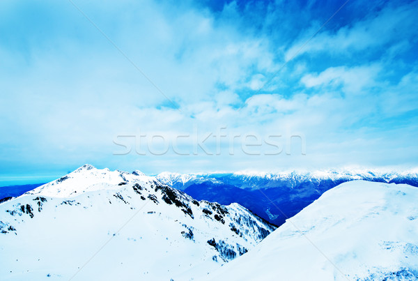 Hegyek Oroszország fehér hó orosz tájkép Stock fotó © tycoon