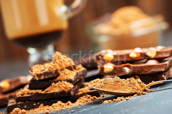 Beber bebida quente chocolate tabela leite outono Foto stock © tycoon