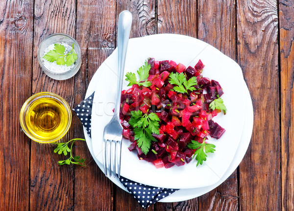 Salade plaat tabel natuur blad gezondheid Stockfoto © tycoon