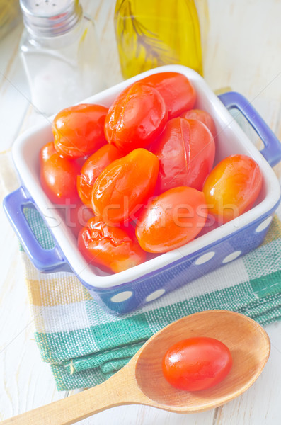 Pomodoro vetro rosso vegetali aglio sani Foto d'archivio © tycoon