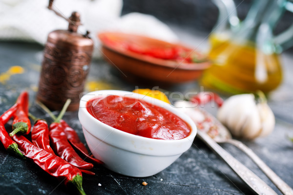 辣椒 醬 香料 表 食品 廚房 商業照片 © tycoon