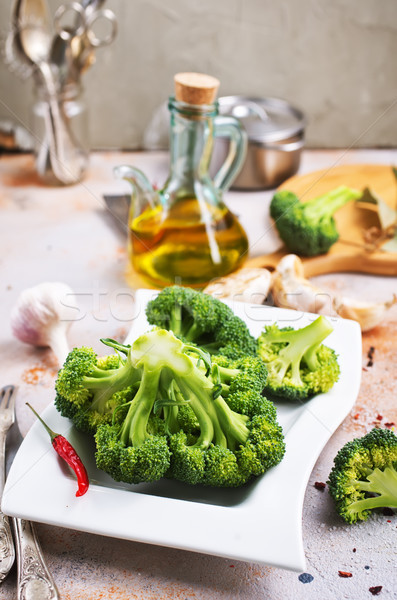 Foto stock: Brócoli · crudo · dieta · alimentos · mesa · stock