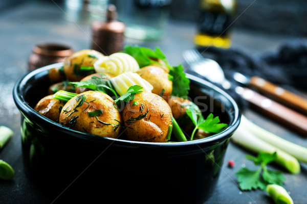 Gotowany ziemniaczanej świeże zielenina masło obiedzie Zdjęcia stock © tycoon