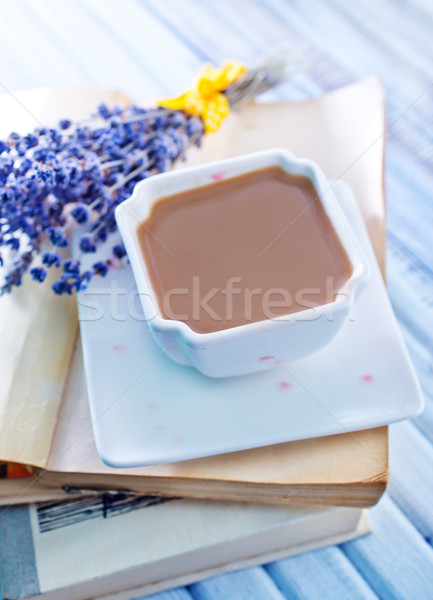 Könyv csokoládé forró desszert ruha folyadék Stock fotó © tycoon