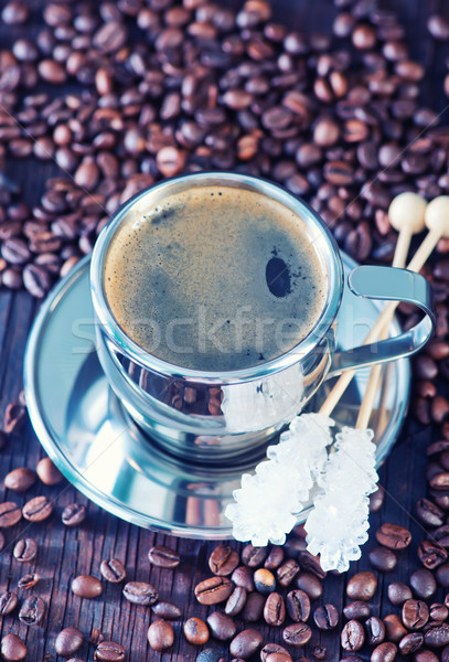 кофе деревянный стол пространстве таблице пить черный Сток-фото © tycoon