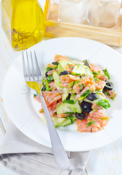 salad with salmon Stock photo © tycoon