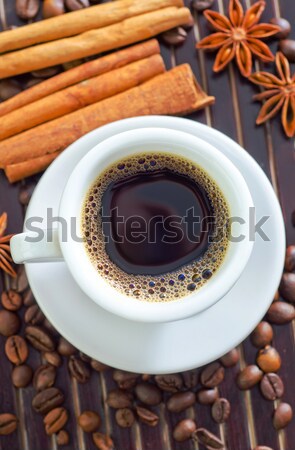 Cafea aroma condiment fundal tabel placă Imagine de stoc © tycoon