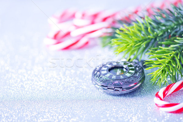 Noël décoration horloge table vert or [[stock_photo]] © tycoon