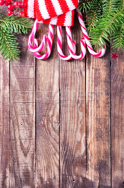 Stok fotoğraf: Noel · dekorasyon · ahşap · masa · ağaç · gıda · arka · plan