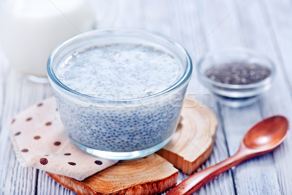 milk with chia seed Stock photo © tycoon