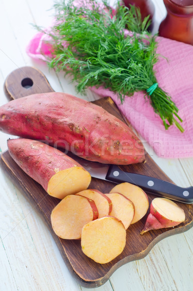 Batata fondo naranja rojo blanco comer Foto stock © tycoon