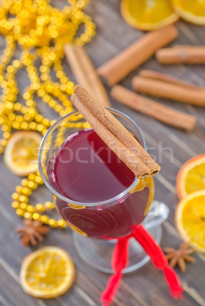 şarap kek turuncu içmek dinlenmek mum Stok fotoğraf © tycoon