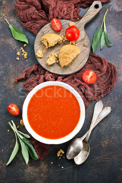 Tomatensoep smakelijk aroma Spice kruiden blad Stockfoto © tycoon