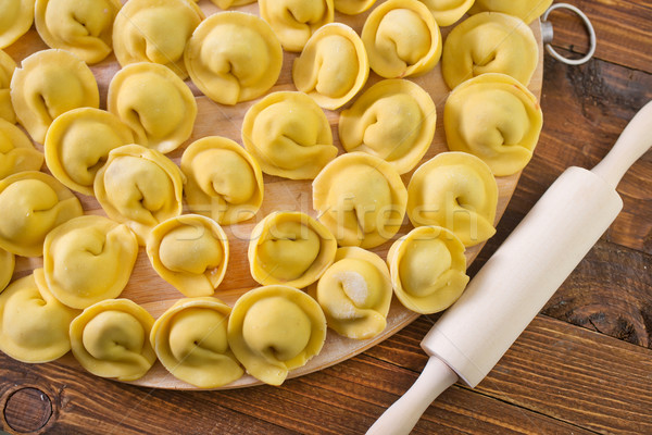 Ruw keuken pasta vlees eten witte Stockfoto © tycoon