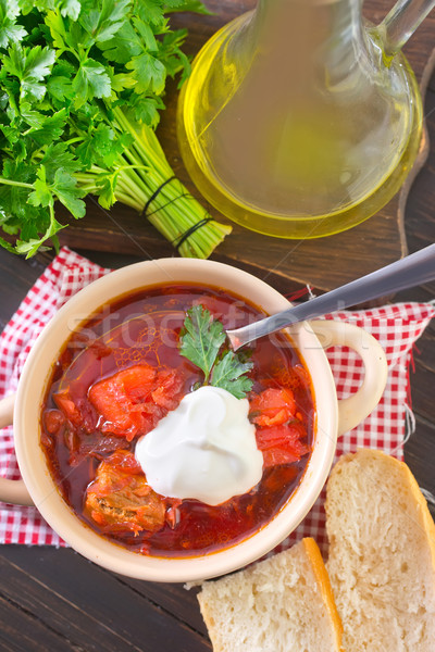 Traditional Russian-Ukrainian borscht soup Stock photo © tycoon