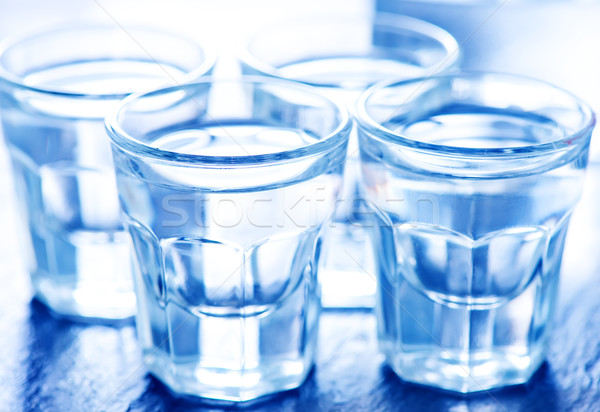 водка небольшой очки таблице стекла фон Сток-фото © tycoon