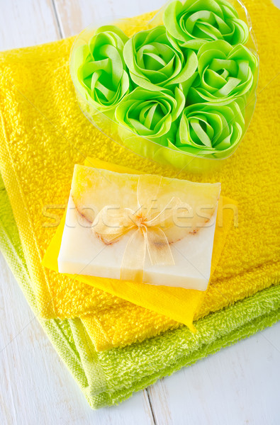 Aroma zout zeep bloem lichaam gezondheid Stockfoto © tycoon