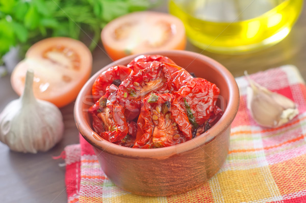 Tomates séchées soleil cadre rouge olive macro [[stock_photo]] © tycoon