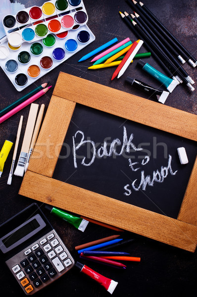 útiles escolares mesa stock foto escuela fondo Foto stock © tycoon