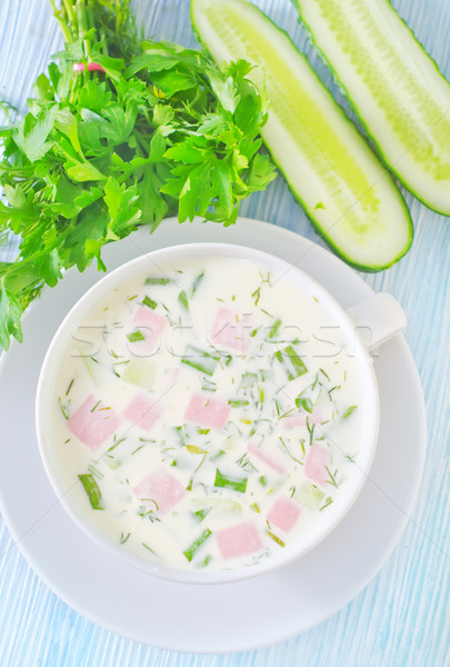 Frio sopa folha verde alimentação líquido Foto stock © tycoon