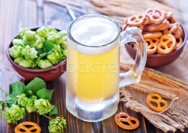 Bier glas houten tafel licht tabel bar Stockfoto © tycoon