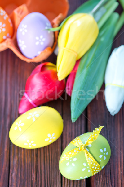 Stockfoto: Paaseieren · vak · aanwezig · tabel · bloem · liefde