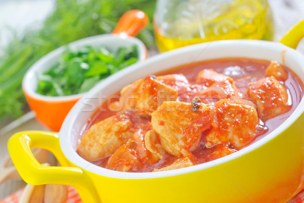 chicken with tomato sauce Stock photo © tycoon