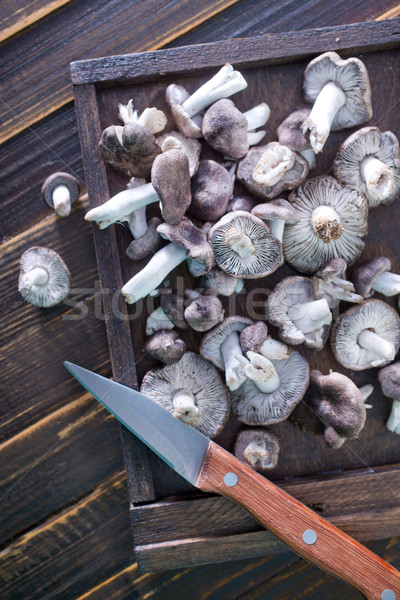 Stock photo: raw mushrooms