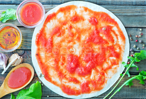 Pizza sauce bol bois cuisine [[stock_photo]] © tycoon